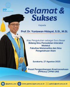 Pengukuhan sebagai Guru Besar Prof. Dr. Yuniawan Hidayat, S.Si., M.Si.